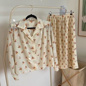 Vintage Parisian Skirt Set